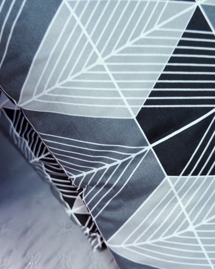 Detalhe do tecido das fronhas estampadas